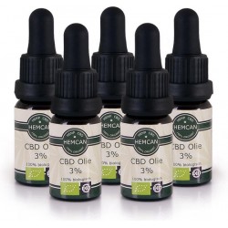 Biologische CBD Olie 3% - 1500mg CBD | 5 flesjes (50ml)