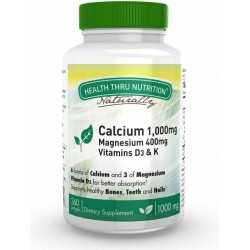 Calcium 1000 mg and Magnesium 400 mg with 100iu D3 & K (360 Softgels) - Health Thru Nutrition