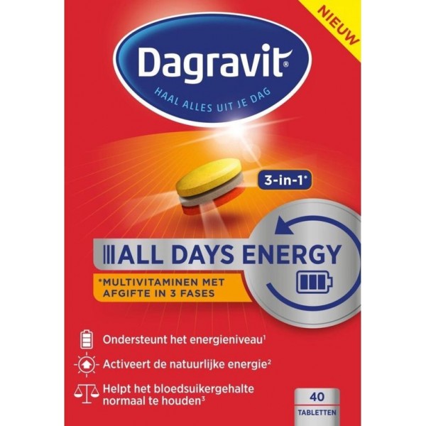 Dagravit All Days Energy 3-in-1 Voedingssupplement - 40 tabletten