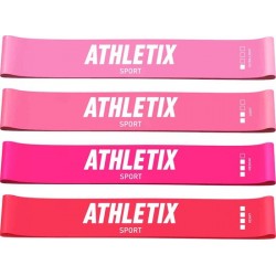 Athletix® - Roze Weerstandsbanden Set - 4 Resistance bands - Booty Bands met Gratis Draagtas en Oefeningen