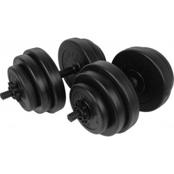 Tunturi Dumbbellset - Halterset - Totaal 28 kg - Zwart Vinyl