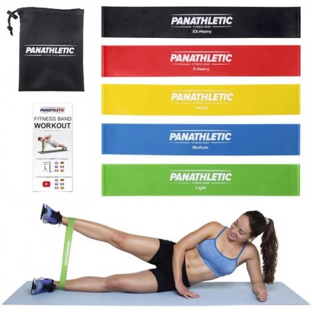 Panathletic 5 Weerstandsbanden Set - Mini Power body band - Weerstandband fitness elastiek fitnessband