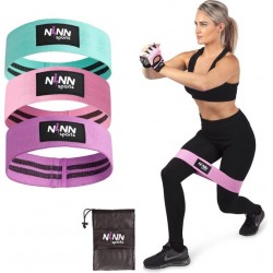 NINN Sports - Weerstandsbanden set van 3 Pastel - Bootybands - Weerstandsband - Resistance bands - Fitnessband