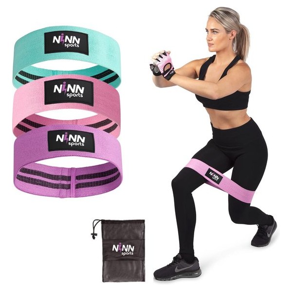 NINN Sports - Weerstandsbanden set van 3 Pastel - Bootybands - Weerstandsband - Resistance bands - Fitnessband