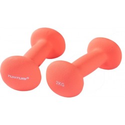 Tunturi Dumbbells - 2 x 2,0 kg - Neopreen - Fluor Rood