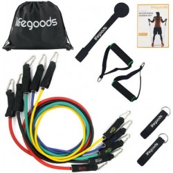 LifeGoods - Fitness Elastiek - Weerstandsbanden Set XL - 11 Stuks