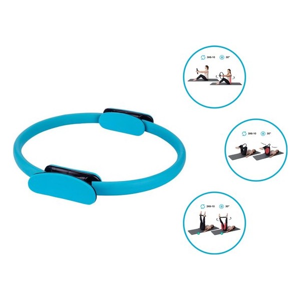 Pilates Sport Ring hoge kwaliteit - Yoga Ring - Intensief gebruik behoudt resistentie - Magic Cirkel - Yoga Wiel - Blauw - 38cm