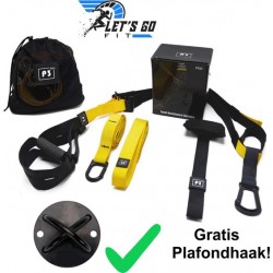 TRX - Suspension Trainer - Met Gratis Plafondhaak - Suspension Trainer TRX Pro - Inclusief Draagtas - Let'sGoFit