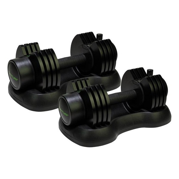 Tunturi slimme dumbbell set - dubbel - verstelbare dumbells - 25 kilogram - gewichten