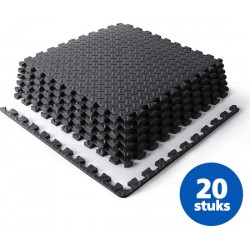 SWILIX ® Puzzelmat - 20 Stuks - 150x120 x1.2 (20 x 31x31cm)  - 1,82 m2 Zachte Vloermat - Zwart