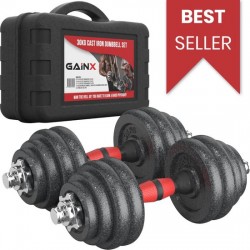 GainX® dumbells set - Halterset - Dumbbells - Gietijzer - Dumbell - Dumbbell - 30kg aan gewichten