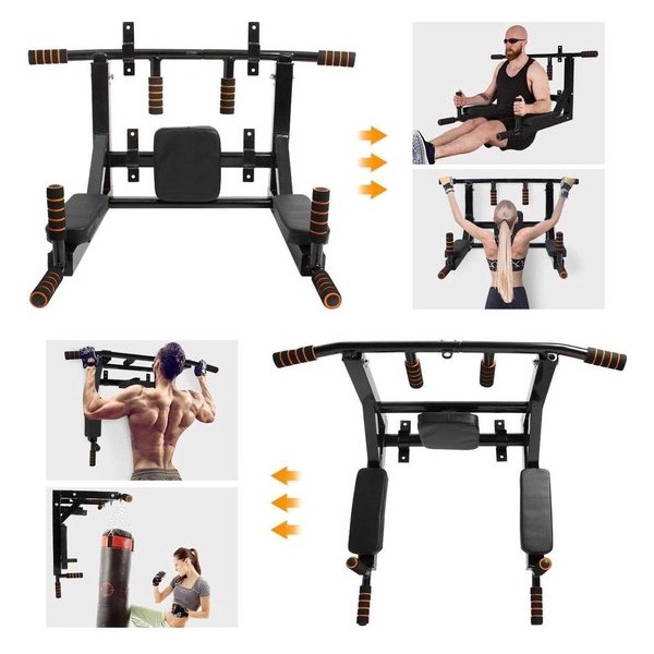 HIGHWALL fitness station - muurmontage - 2 in 1 dip en pull up bar