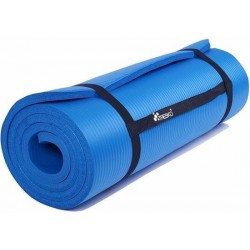 Yoga mat Blauw 1 cm dik pilates, aerobics