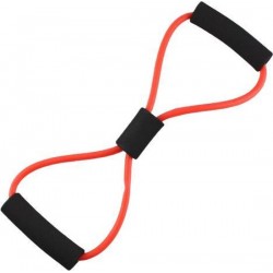 HMerch™ Fitness Elastiek met handvat - Resistance Power Band Tube - Weerstandsband - Voor thuis fitness - Rood