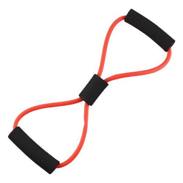 HMerch™ Fitness Elastiek met handvat - Resistance Power Band Tube - Weerstandsband - Voor thuis fitness - Rood