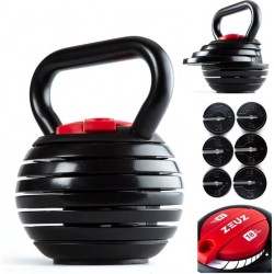 ZEUZ® Verstelbare Kettlebell tot 18 KG – Fitness Sport Set – Conditie & Krachttraining – Halters - Gietijzer