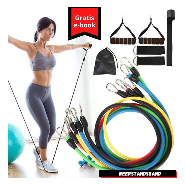 Dr.Oz - Resistance band - Resistance band set - 11 delig - Weerstandsband