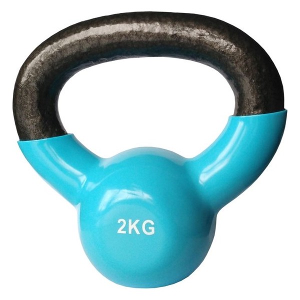 Kettlebells 2 kg gietijzer - Lichtblauw | 1 stuk | Mambo Max | Gietijzer