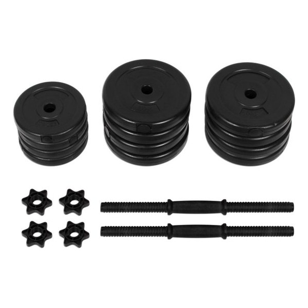 vidaXL - Halterset 28 KG - Verstelbare Dumbells - Halters - Dumbellset - Zwart- 2 Stuks