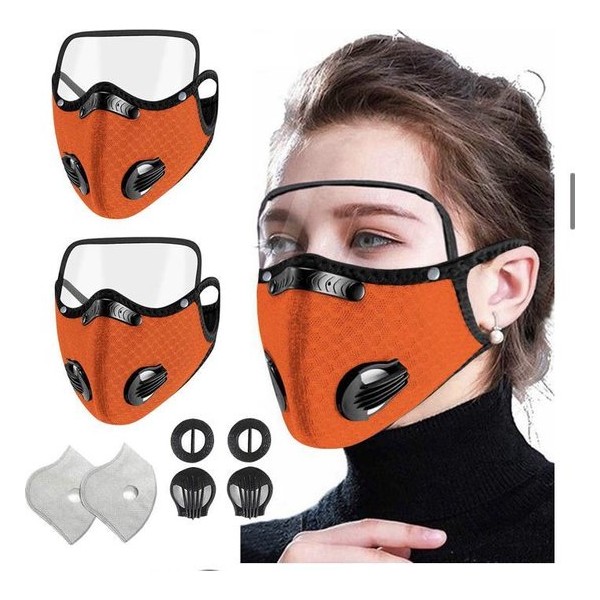 N95 Z-mask  met oogbescherming (mondmasker) Duo-pakket + 2 filters van 5 laags + 2 ventiel  transparant oogbescherming