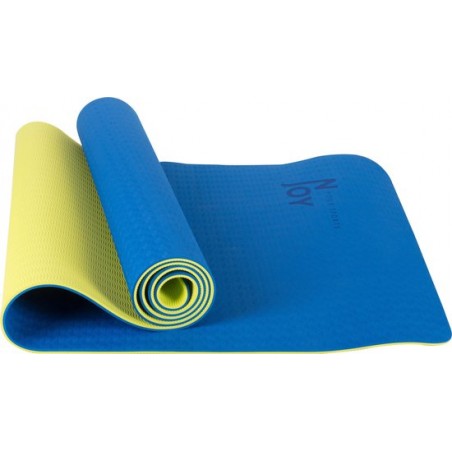 NJoy your sports Yoga mat - Thermoplastisch rubber - 183x61x0,6cm - Blauw/Geel