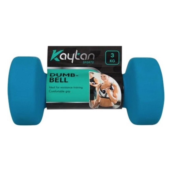 3 kg soft grip Dumbbell - Gewichten -  Losse gewichten - Halters - Blauw - 1 stuk