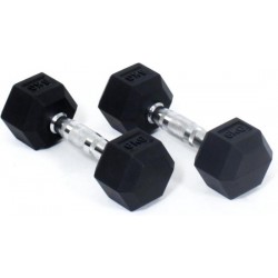 Core Power Rubber Hex Dumbbells - 6 kg (per paar)