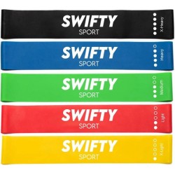 Swifty Weerstandsbanden Set - 5 stuks - met Draagtas en E-Book & Handleiding - Resistance Band Set