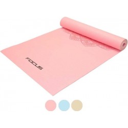 Yoga Mat Focus Fitness - 173 x 61 x 0.5 cm - Roze met print