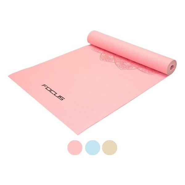 Yoga Mat Focus Fitness - 173 x 61 x 0.5 cm - Roze met print