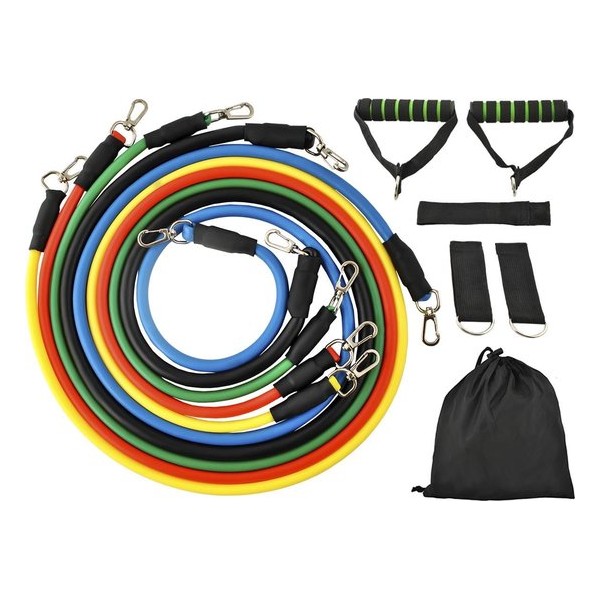 XL Fitness Elastiek Set - Resistance Power Band Tube - Stretch Fitnessbanden / Weerstandskabel