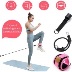 Weerstandsband - Fitness Enkelband - Billen Trainer - Heup en Bekkenbodem Trainer -Roze