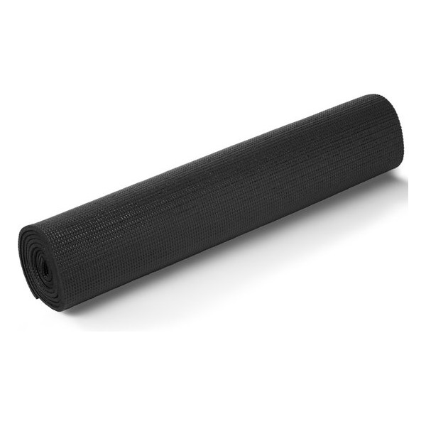 Yogamat - Zwart - 190 x 61 cm - Thuis sporten - Zwarte pilates/yoga mat - Sport/fitness benodigheden