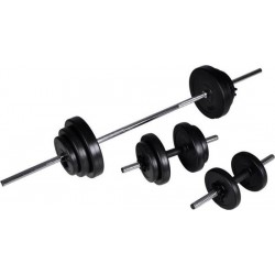 Halterset 30kg - Dumbbell Set - Gewichtheffen set - Dumbells - Barbell Stang - Halterstang