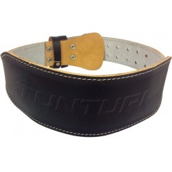 Tunturi Halterriem - Fitness riem - Powerlift riem -  120 cm - Leer - Zwart