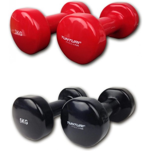 Tunturi - Gewichten Set - Gewichten - Dumbells - 2 x 5 kg - 2 x 3 kg