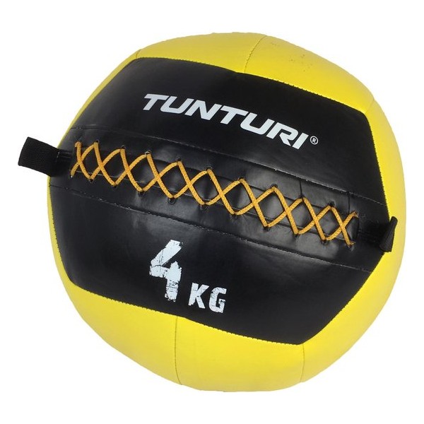 Tunturi Wall Ball - Medicine ball - Crossfit ball - 4kg - Geel