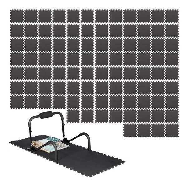 relaxdays 96 x puzzelmat uitbreidbaar - vloerbeschermingstegels - voor fitnessapparaten