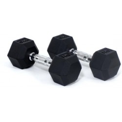 Core Power Rubber Hex Dumbbells - 7 kg (per paar)