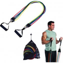 XL Fitness Elastiek Set - Resistance Power Band Tube - Stretch Fitnessbanden / Weerstandskabel