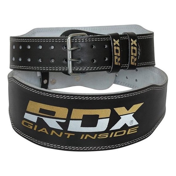 RDX Gym Lederen Gewichtenhef Riem - Large - Zwart - Leer