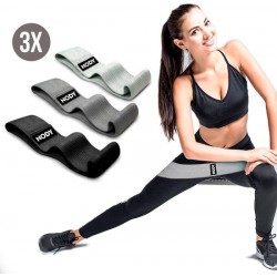 NODY - Duurzame Weerstandsbanden set van 3 - Grijs - Resistance Band Set - Fitness banden voor het hele lichaam