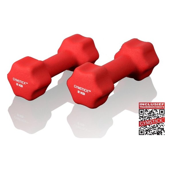 Gymstick Dumbells - Met trainingsvideo's - 2 x 2 kg - Neopreen