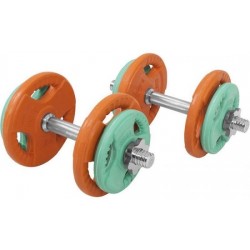 Gorilla Sports Dumbellset 20 kg Gietijzer met rubberen coating