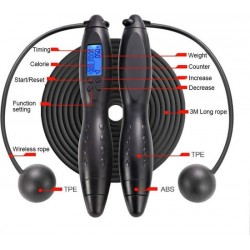 Toqibo Verstelbare springtouw, digitaal, draadloos, met calorieënteller, voor training en fitness