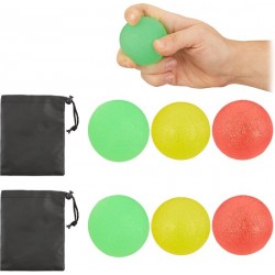 relaxdays 6 x handtrainer - stressbal - anti stress ballen - knijpbal - met zakje