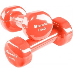 TecTake - set van 2 Dumbbells, 2 x 1,5 kilogram - oranje - 402358