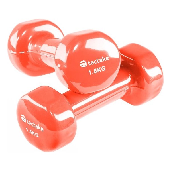 TecTake - set van 2 Dumbbells, 2 x 1,5 kilogram - oranje - 402358