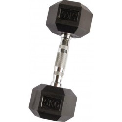 Hexagon dumbell 5KG - chroom - fitness accessoires - 1 dumbell