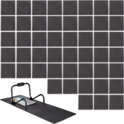 relaxdays 48 x vloertegel 60 x 60 cm  - fitness mat - zwart - ondergrond – uitbreidbaar